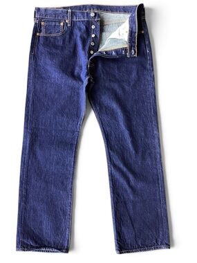 NWOT Levi’s 501 Button Fly Jeans 36x30 100% Cotton Dark Wash